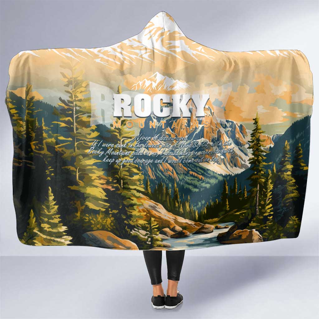 The Beauty of Rocky Mountains Hooded Blanket