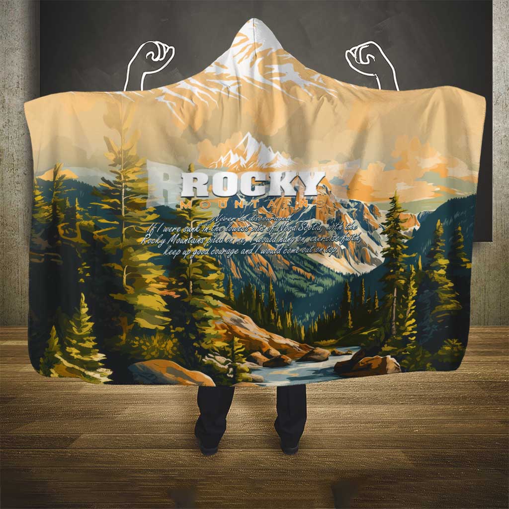 The Beauty of Rocky Mountains Hooded Blanket