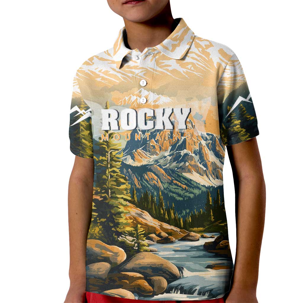 The Beauty of Rocky Mountains Kid Polo Shirt