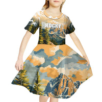The Beauty of Rocky Mountains Kid Short Sleeve Dress