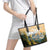 The Beauty of Rocky Mountains Leather Tote Bag