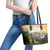 The Beauty of Rocky Mountains Leather Tote Bag
