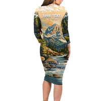 The Beauty of Rocky Mountains Long Sleeve Bodycon Dress