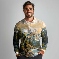 The Beauty of Rocky Mountains Long Sleeve Polo Shirt