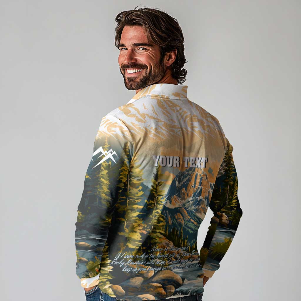 The Beauty of Rocky Mountains Long Sleeve Polo Shirt