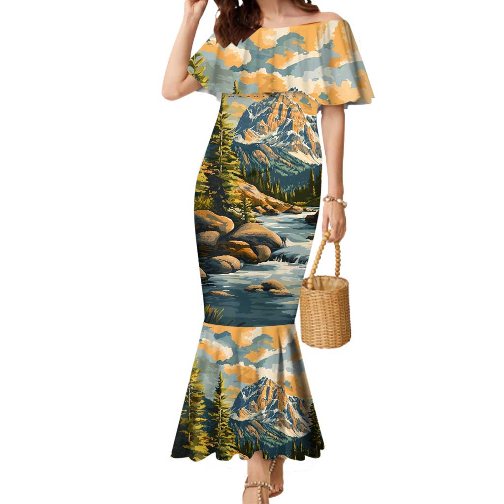 The Beauty of Rocky Mountains Mermaid Dress