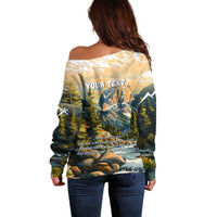 The Beauty of Rocky Mountains Off Shoulder Sweater