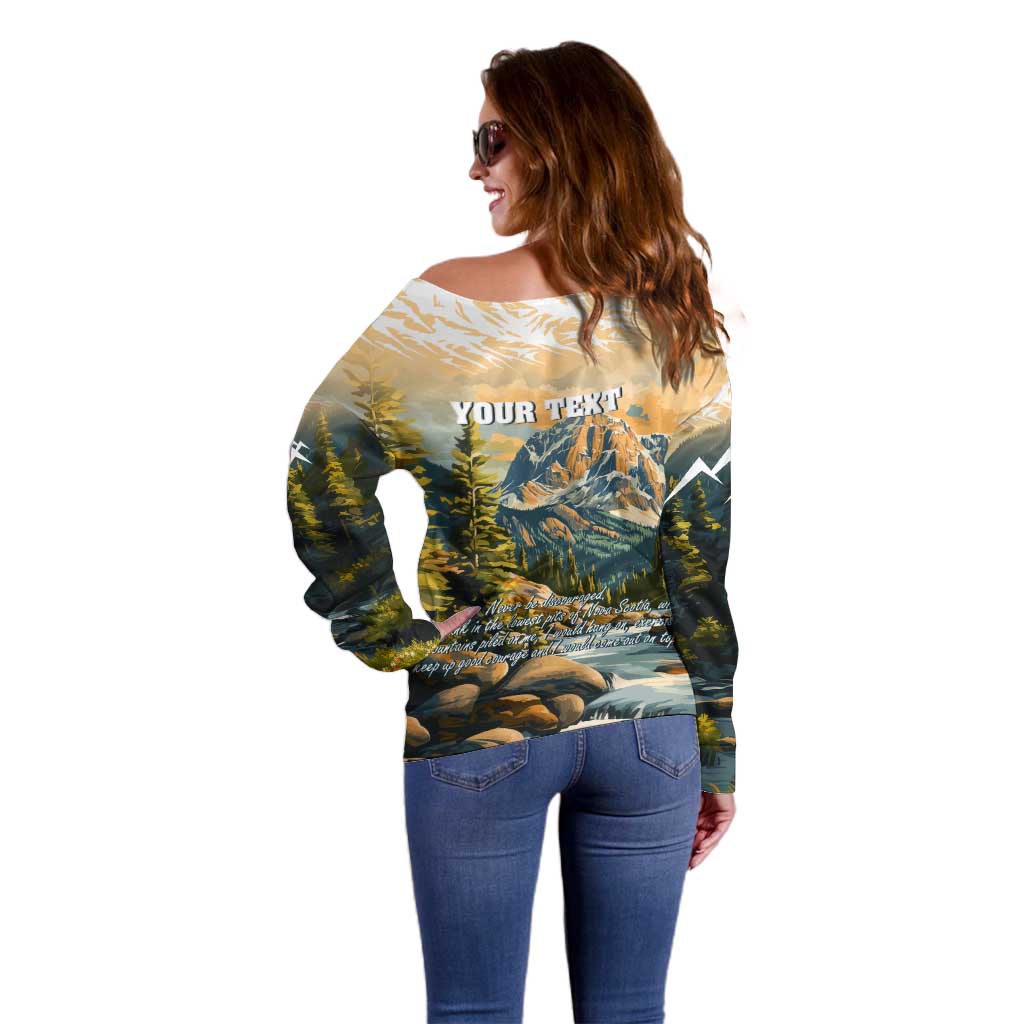 The Beauty of Rocky Mountains Off Shoulder Sweater