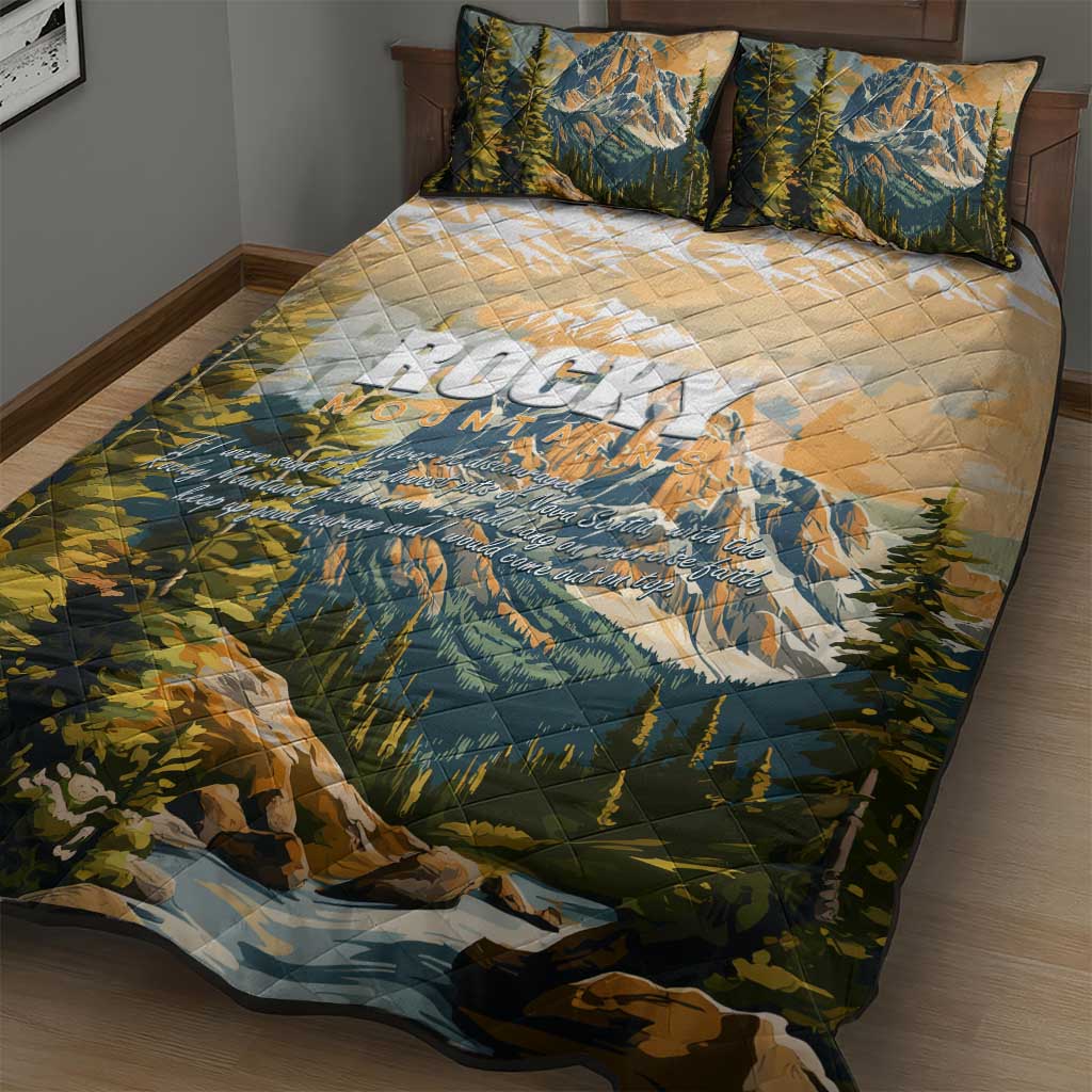 The Beauty of Rocky Mountains Quilt Bed Set