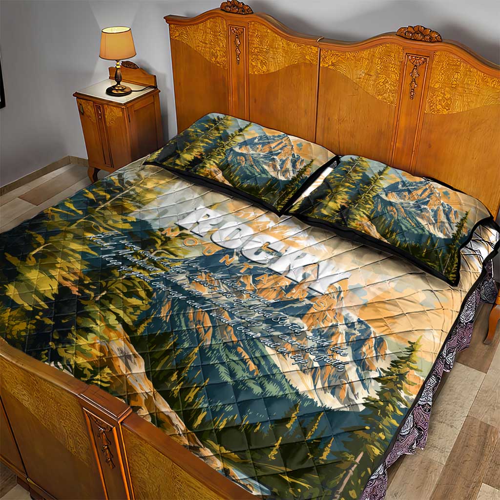 The Beauty of Rocky Mountains Quilt Bed Set