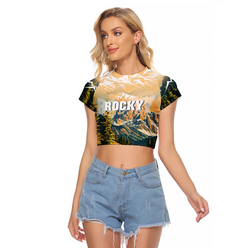 The Beauty of Rocky Mountains Raglan Cropped T Shirt