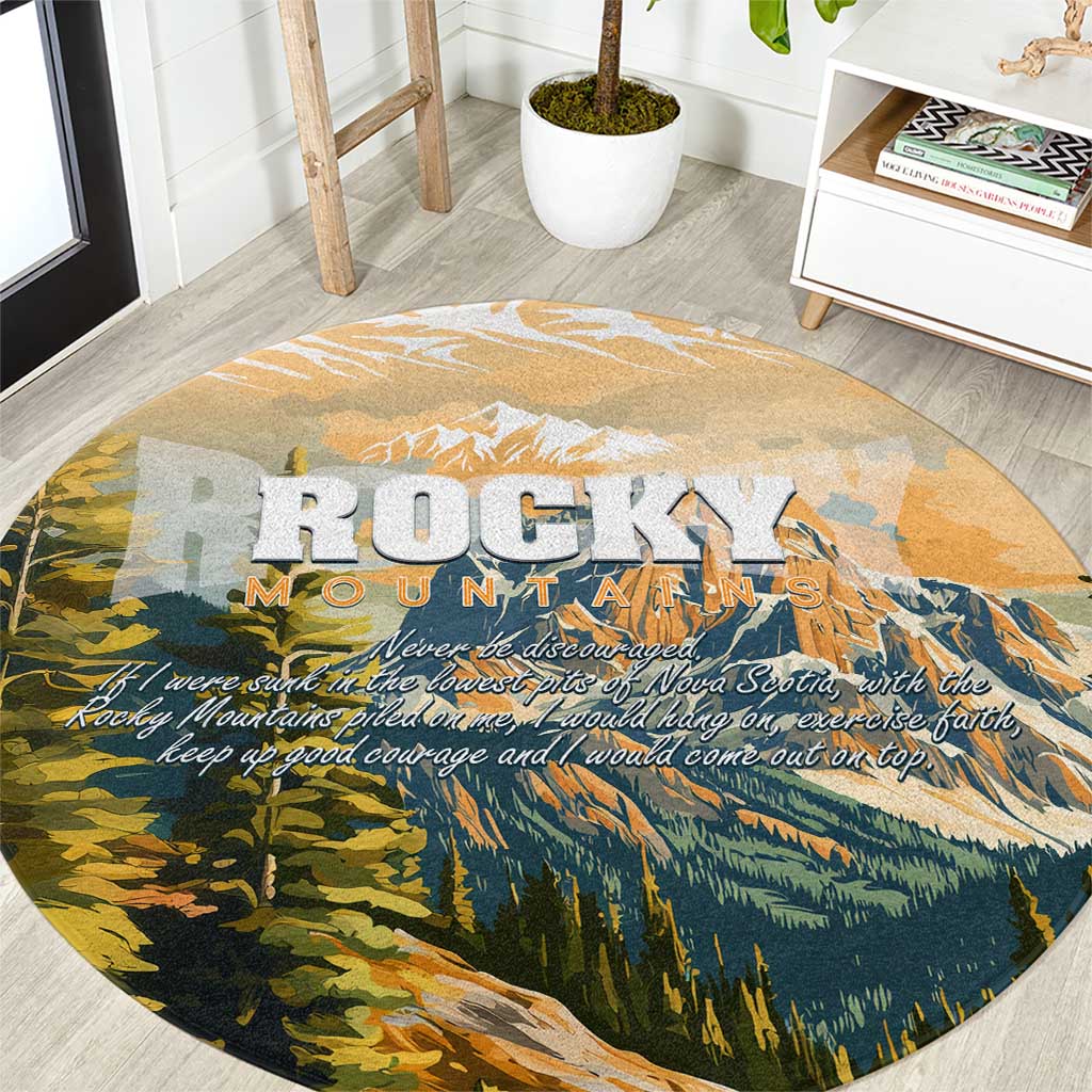 The Beauty of Rocky Mountains Round Carpet