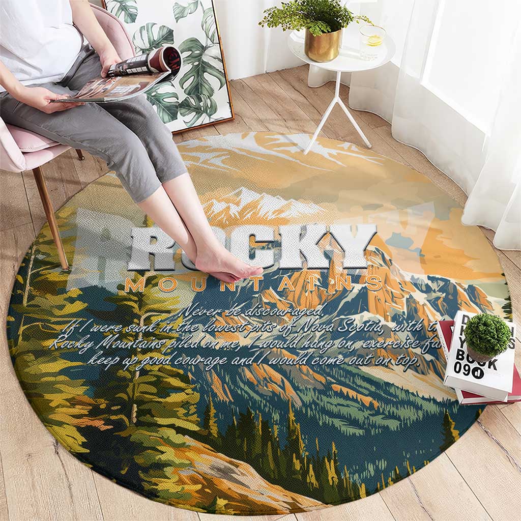 The Beauty of Rocky Mountains Round Carpet