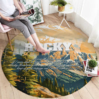 The Beauty of Rocky Mountains Round Carpet