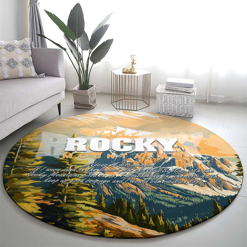 The Beauty of Rocky Mountains Round Carpet