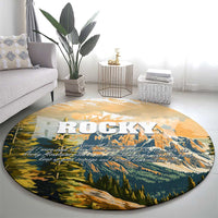 The Beauty of Rocky Mountains Round Carpet
