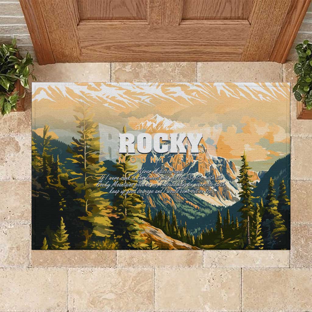 The Beauty of Rocky Mountains Rubber Doormat