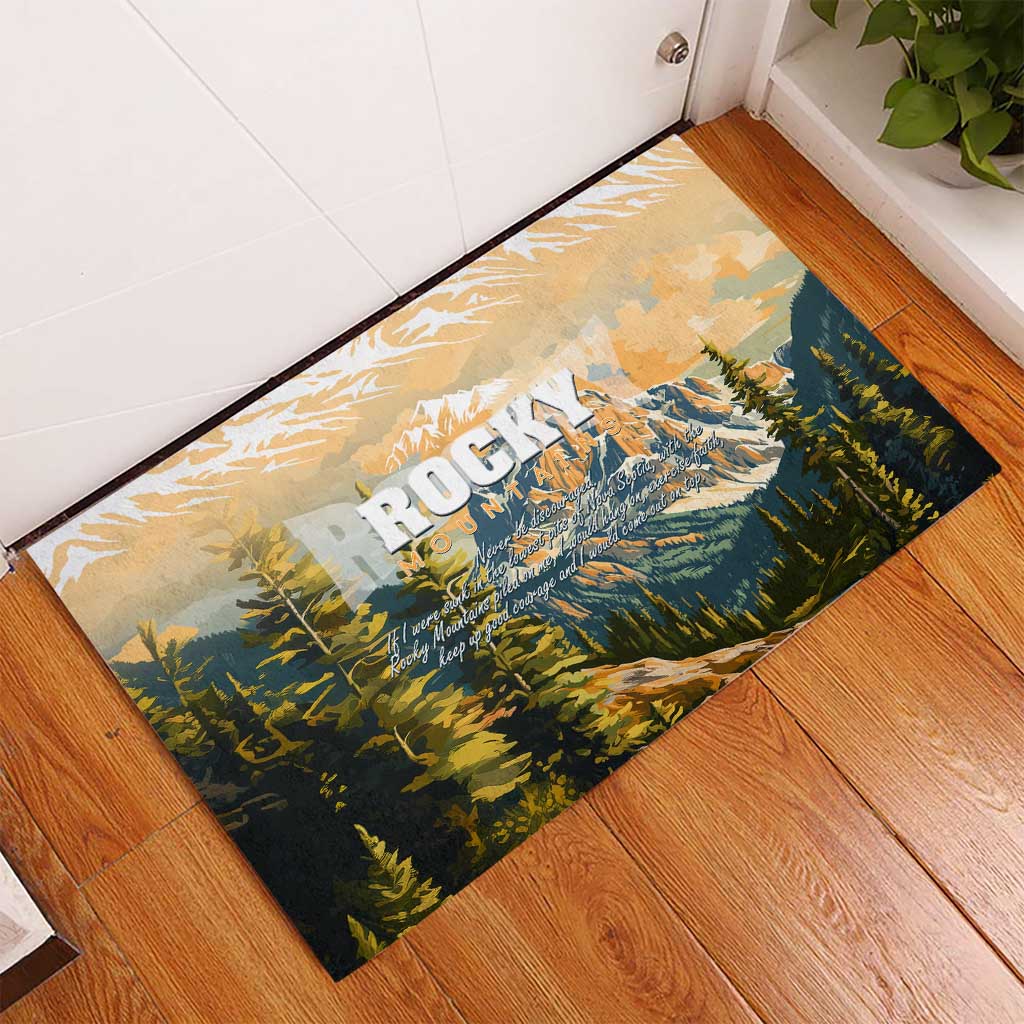 The Beauty of Rocky Mountains Rubber Doormat