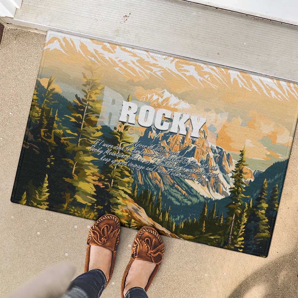 The Beauty of Rocky Mountains Rubber Doormat