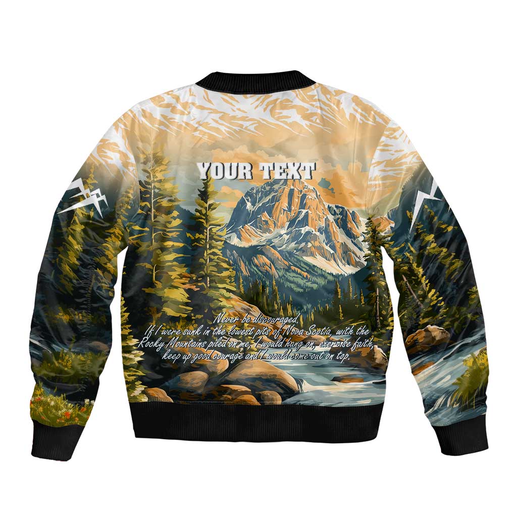 The Beauty of Rocky Mountains Sleeve Zip Bomber Jacket