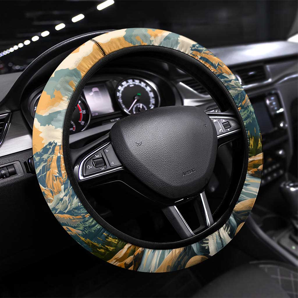 The Beauty of Rocky Mountains Steering Wheel Cover