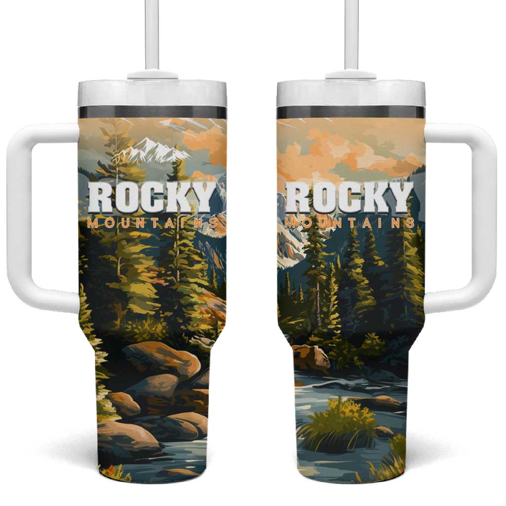The Beauty of Rocky Mountains Tumbler With Handle