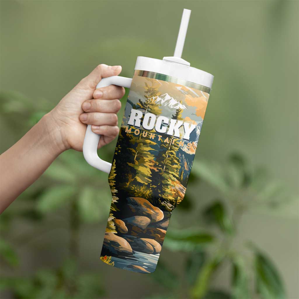 The Beauty of Rocky Mountains Tumbler With Handle