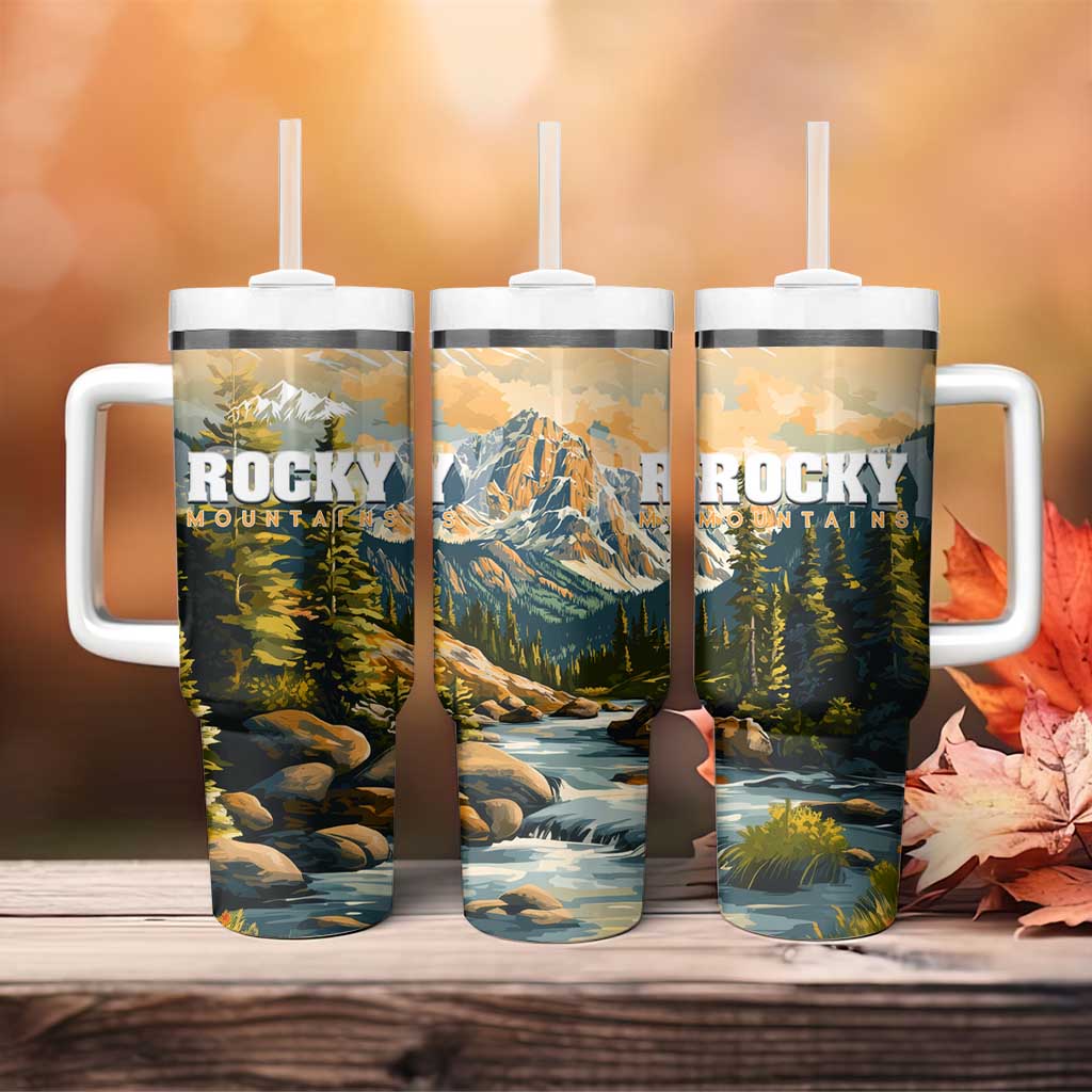 The Beauty of Rocky Mountains Tumbler With Handle