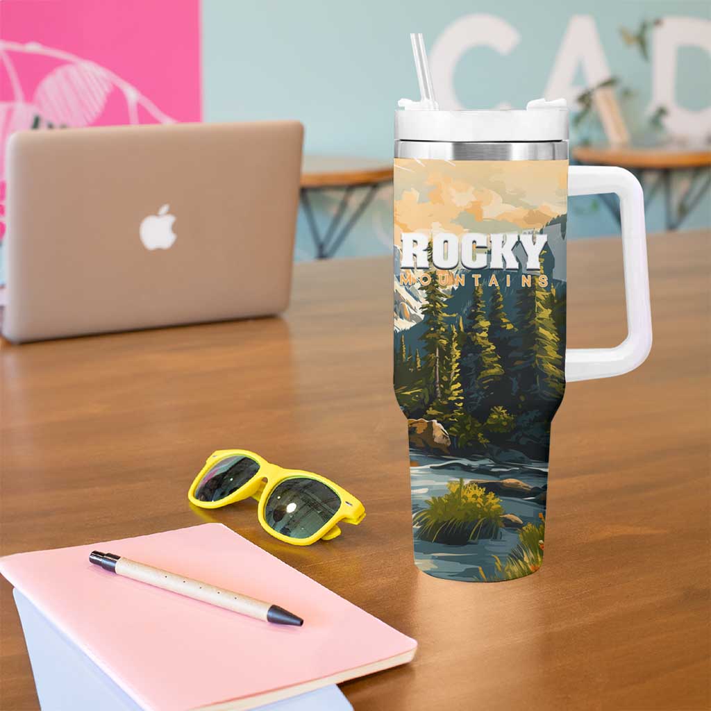 The Beauty of Rocky Mountains Tumbler With Handle