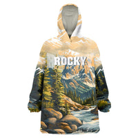 The Beauty of Rocky Mountains Wearable Blanket Hoodie