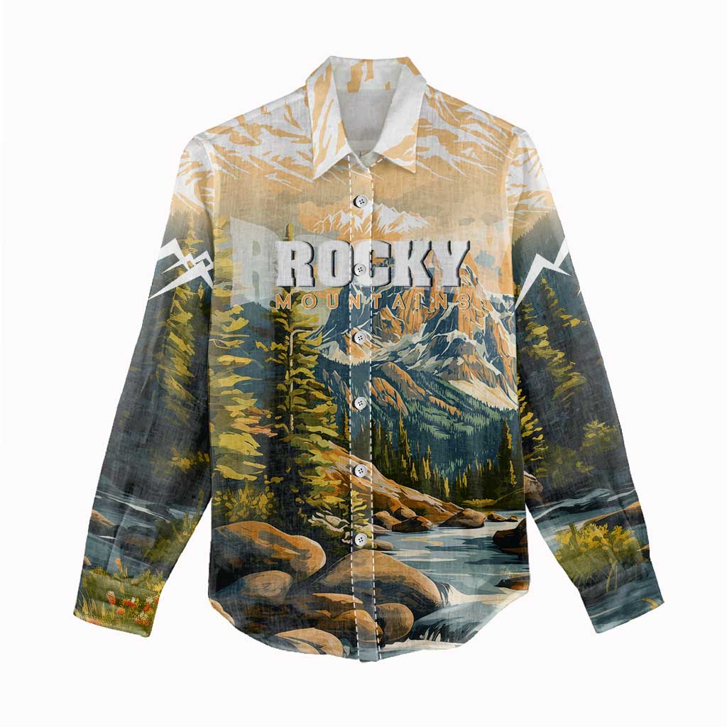 The Beauty of Rocky Mountains Women Casual Shirt