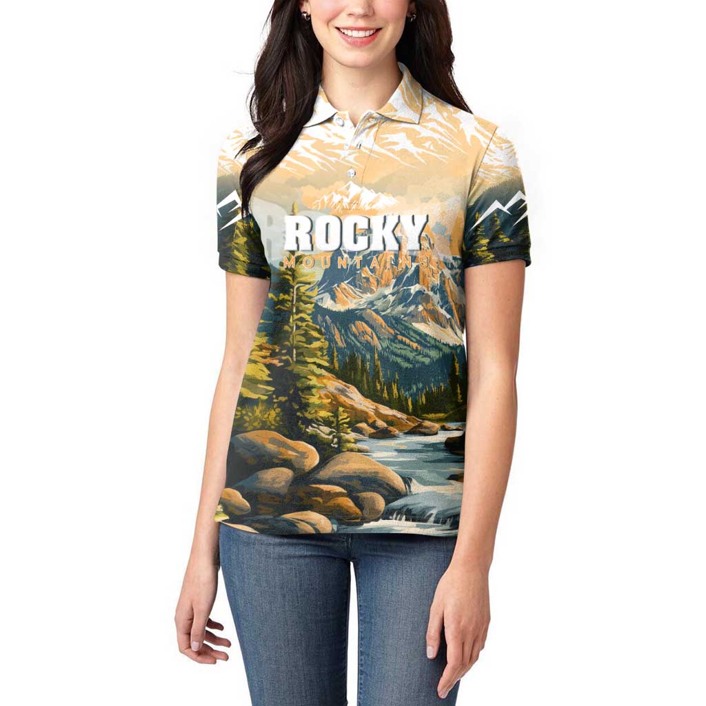 The Beauty of Rocky Mountains Women Polo Shirt
