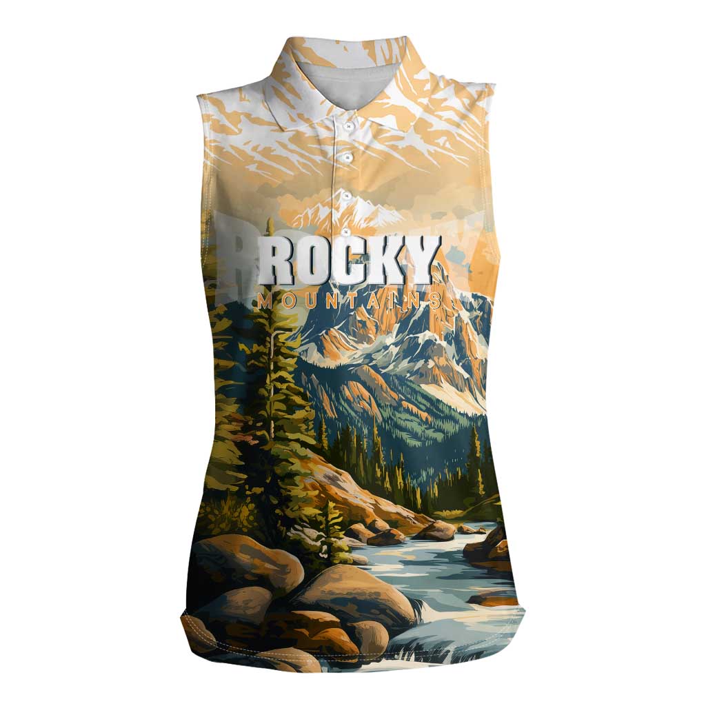 The Beauty of Rocky Mountains Women Sleeveless Polo Shirt