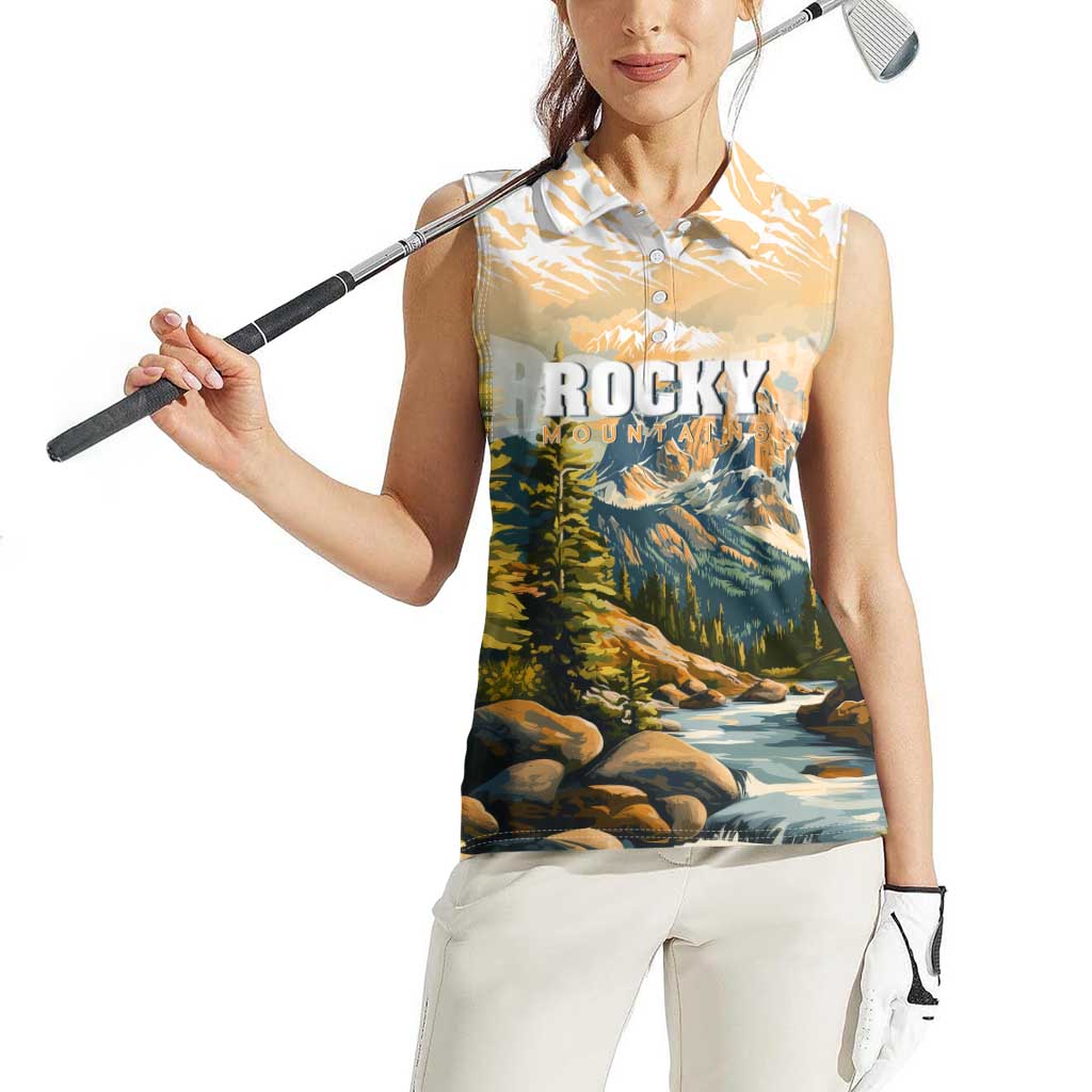 The Beauty of Rocky Mountains Women Sleeveless Polo Shirt