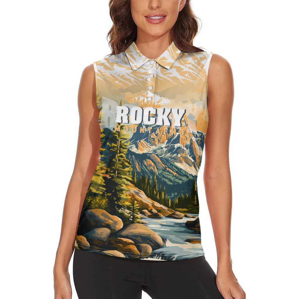 The Beauty of Rocky Mountains Women Sleeveless Polo Shirt