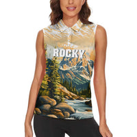The Beauty of Rocky Mountains Women Sleeveless Polo Shirt