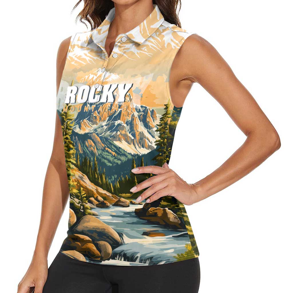 The Beauty of Rocky Mountains Women Sleeveless Polo Shirt