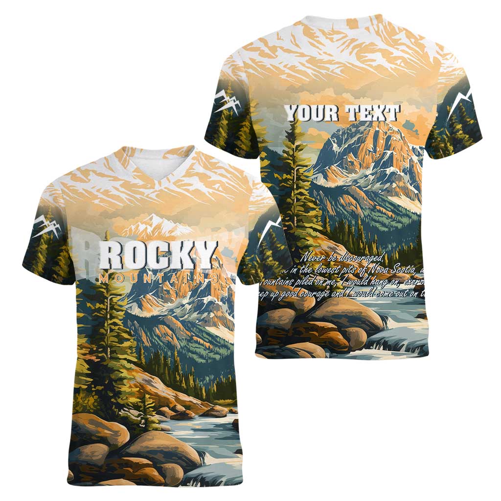 The Beauty of Rocky Mountains Women V-Neck T-Shirt