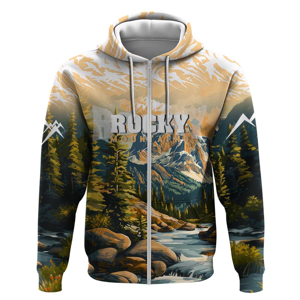 The Beauty of Rocky Mountains Zip Hoodie