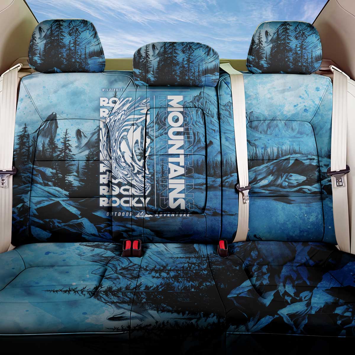 Rocky Mountains Back Car Seat Cover Outdoor Adventure
