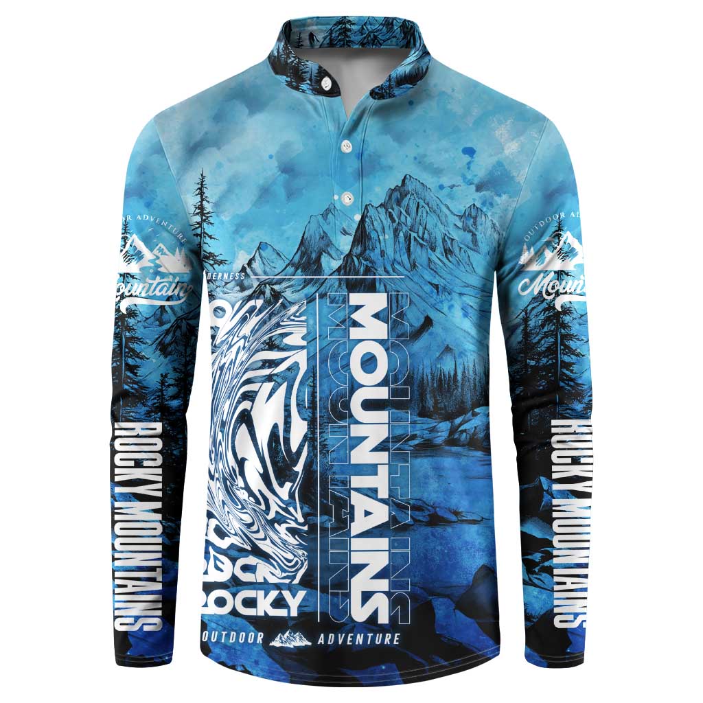 Rocky Mountains Button Sweatshirt Outdoor Adventure