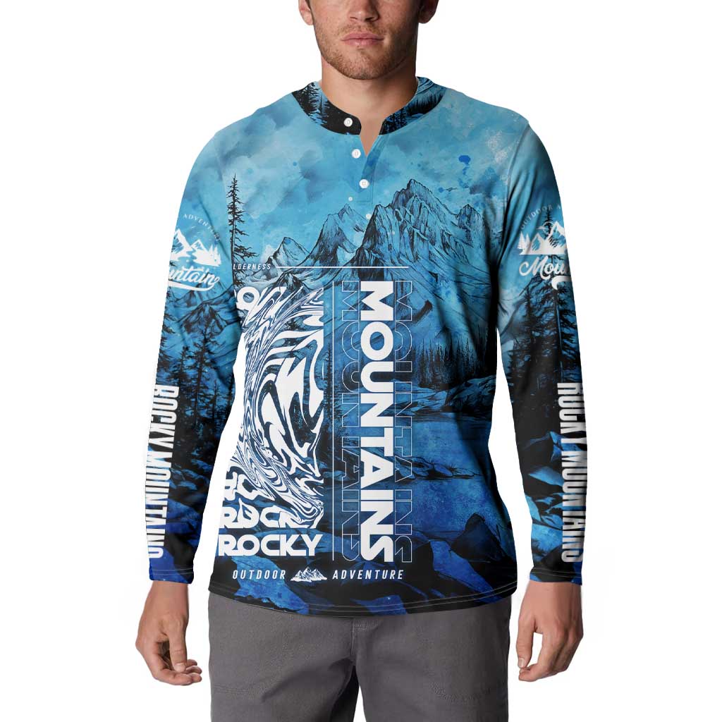 Rocky Mountains Button Sweatshirt Outdoor Adventure
