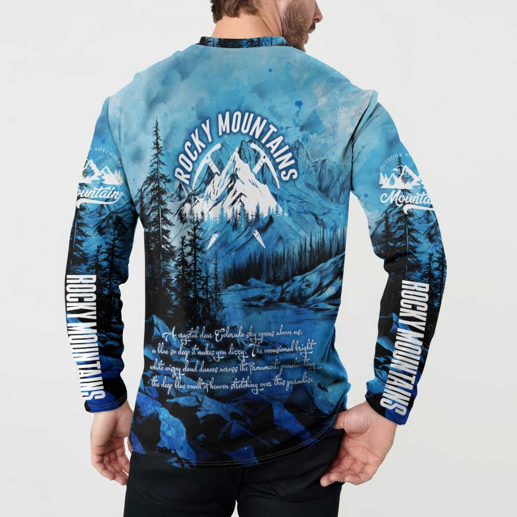 Rocky Mountains Button Sweatshirt Outdoor Adventure