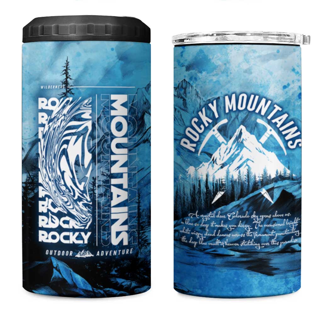 Rocky Mountains 4 in 1 Can Cooler Tumbler Outdoor Adventure