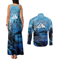 Rocky Mountains Couples Matching Tank Maxi Dress and Long Sleeve Button Shirt Outdoor Adventure