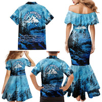 Rocky Mountains Family Matching Mermaid Dress and Hawaiian Shirt Outdoor Adventure