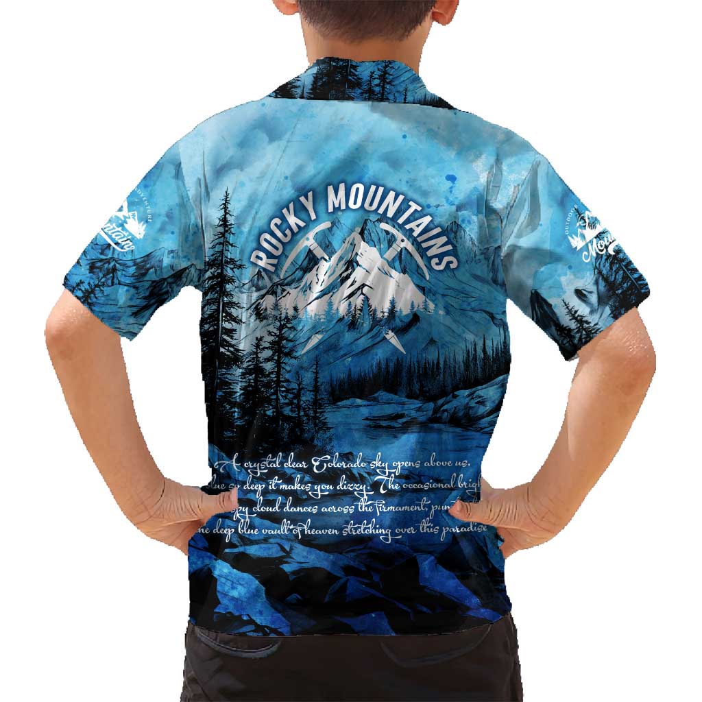 Rocky Mountains Family Matching Off Shoulder Maxi Dress and Hawaiian Shirt Outdoor Adventure