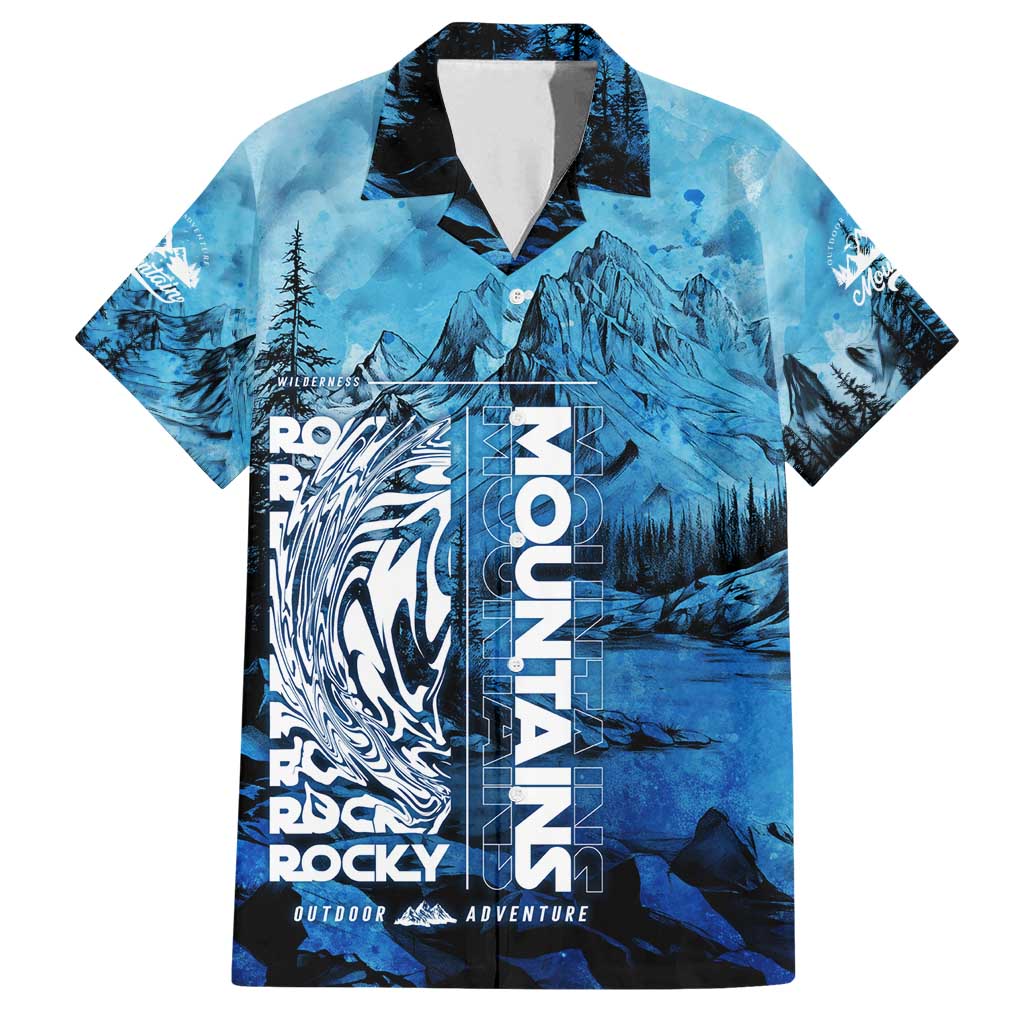 Rocky Mountains Family Matching Off Shoulder Maxi Dress and Hawaiian Shirt Outdoor Adventure