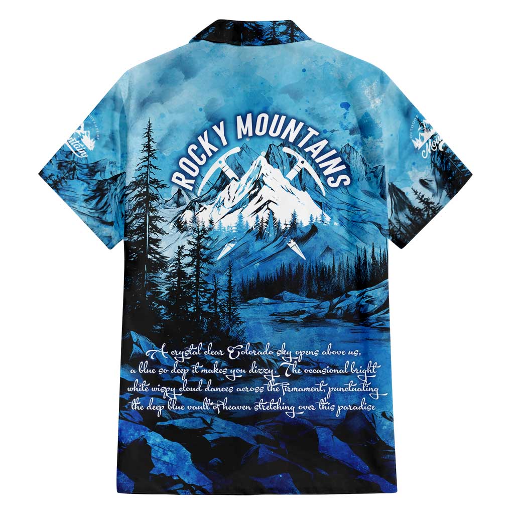 Rocky Mountains Family Matching Off Shoulder Maxi Dress and Hawaiian Shirt Outdoor Adventure