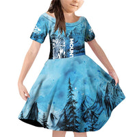 Rocky Mountains Family Matching Off Shoulder Short Dress and Hawaiian Shirt Outdoor Adventure